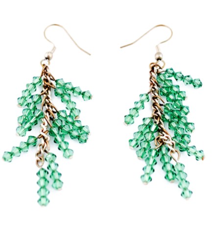 Adzo sparkle green drop earrings